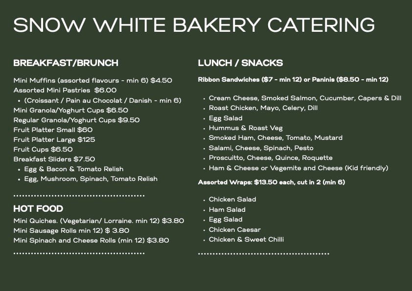 Catering Menu